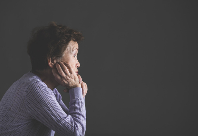 Senior woman looking on