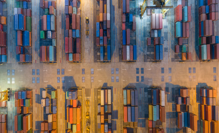 Cargo ship with containers