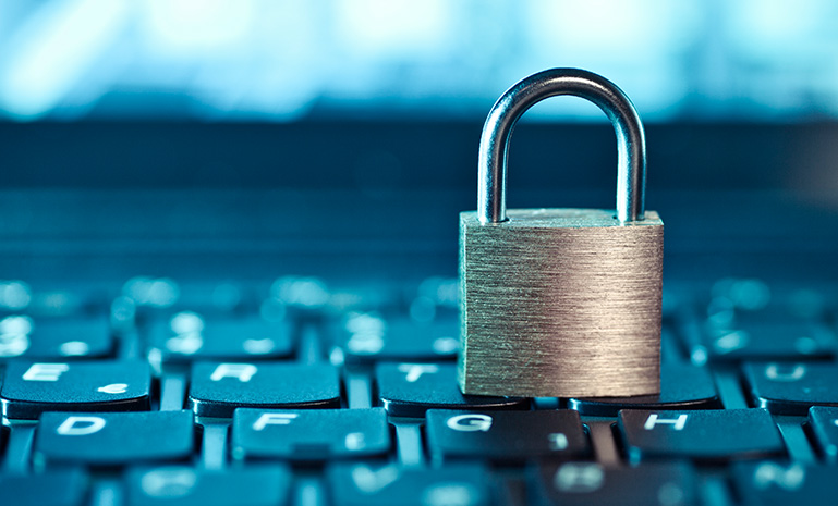 Lock on top of a keyboard
