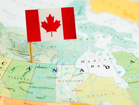 Map and Flag of Canada