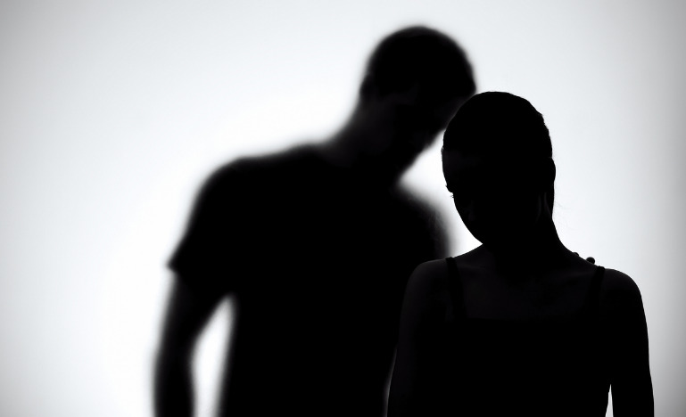 Silhouette man and woman