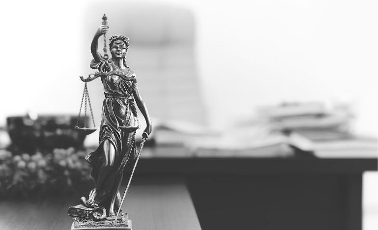 Themis statue in judge's office -
