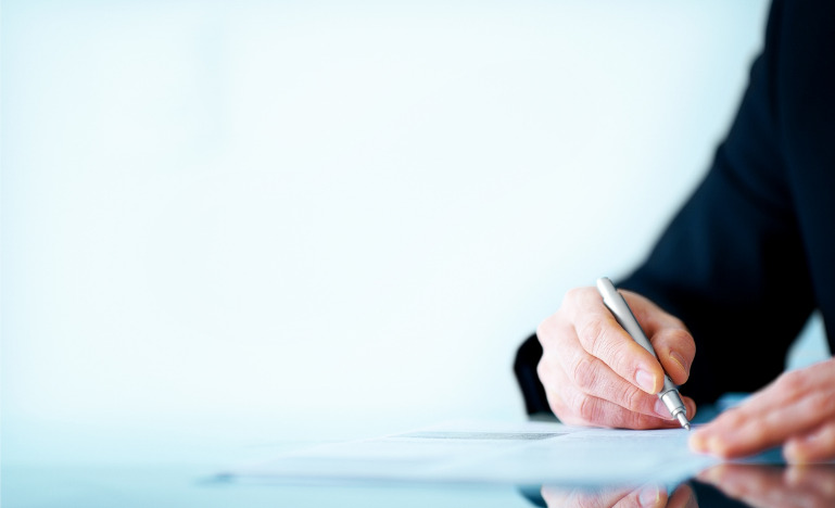 Signing a contract