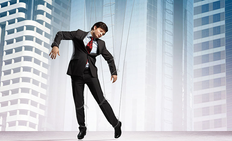 Puppet businessman
