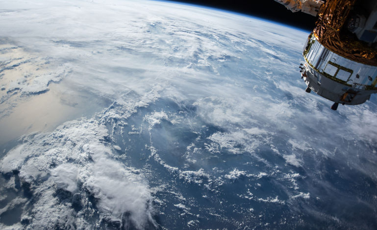Space Station with Earth in backgrounf