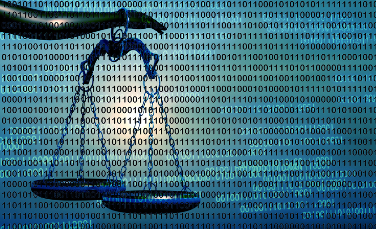 The scales of justice and code