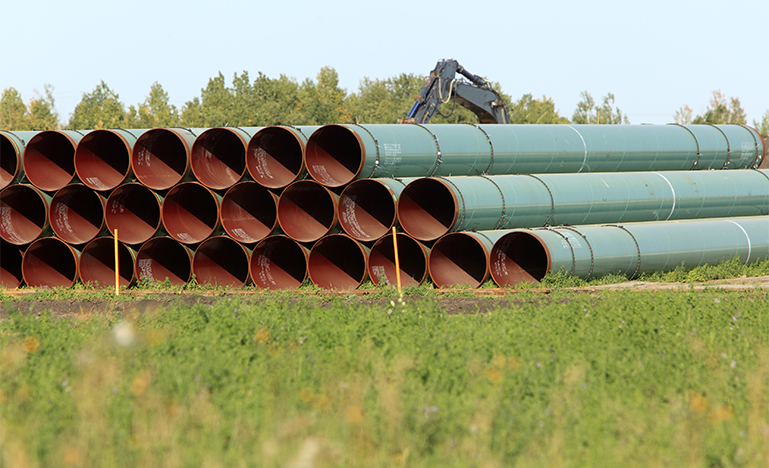Stack Of Pipes Ready For Laying