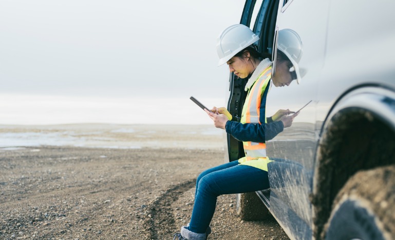 Female oil worker