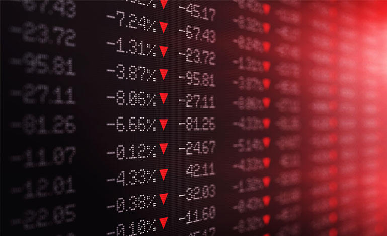 Trading Board Is Showing A Crash In Stock Exchange