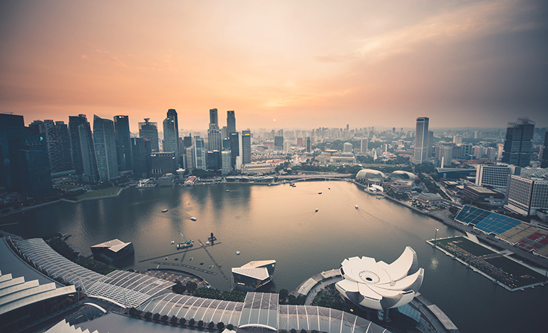 Bird's eye view of Singapore
