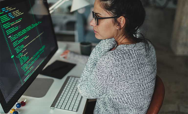 Young woman programming