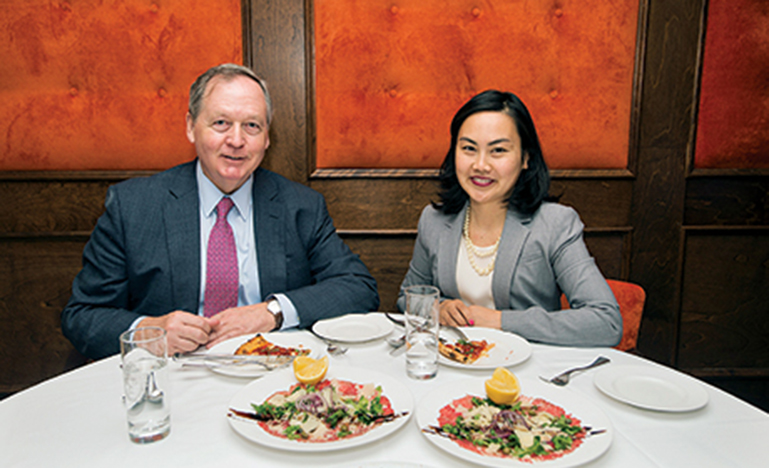 Simon Potter and Kim Nguyen at La Medusa in Montreal.