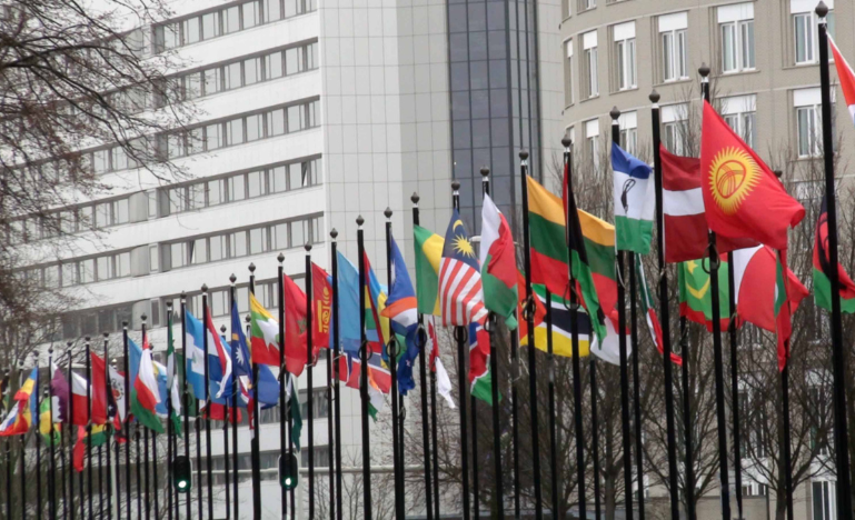 International flags in The Hague