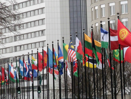 International flags in The Hague