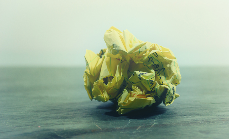 Crumpled ball of paper