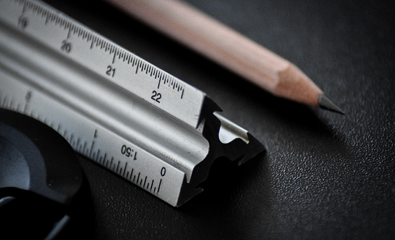 pencil and ruler