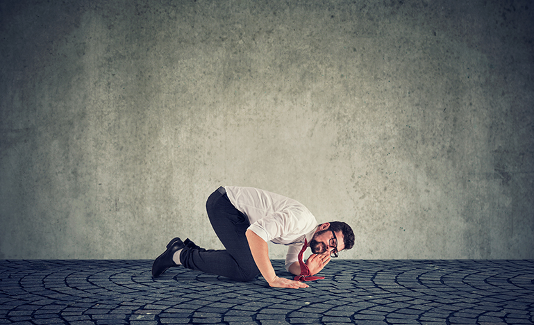Man with Ear to the ground