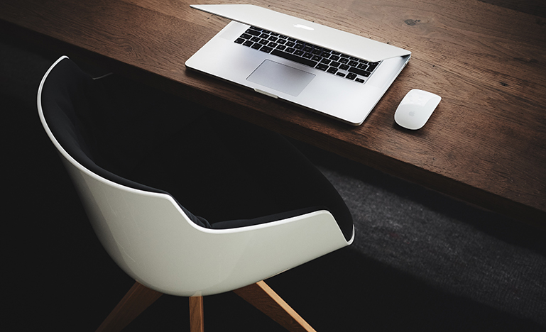 Picture of chair and laptop