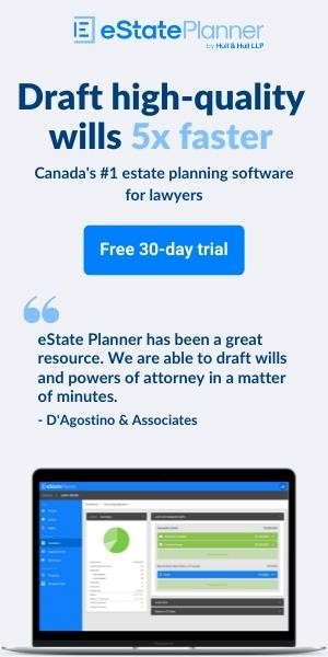 Draft high-quality wills 5x faster. Canada's #1 estate planning software for lawyers. Free 30-day trial. eState Planner has been a great resource. We are able to draft wills and powers of attorney in a matter of minutes. D'Agostino & Associates.