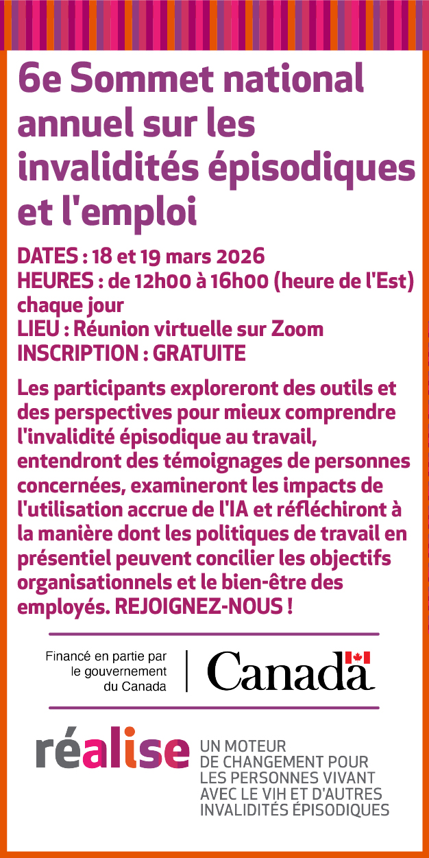 6e sommet national annuel sur les invalidites episodiques et l'emploi - Realize