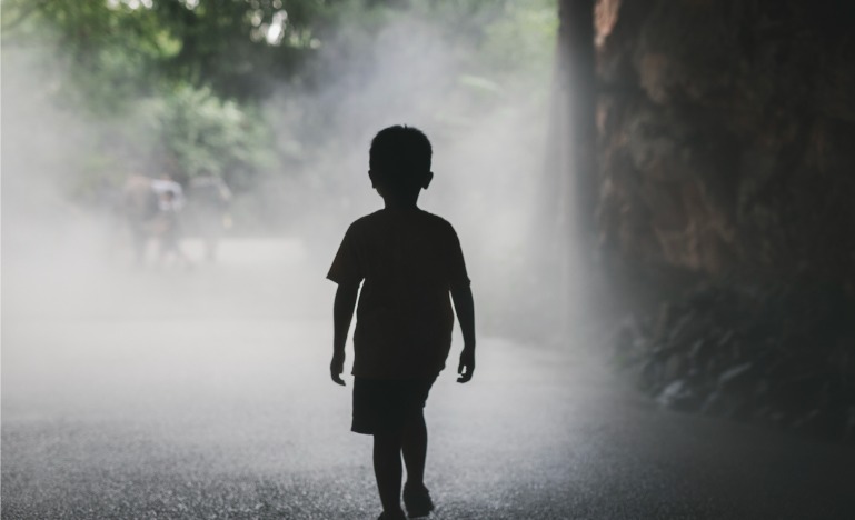 Boy in the fog