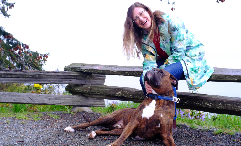 Liberal MP Stephanie McLean and her dog Andy