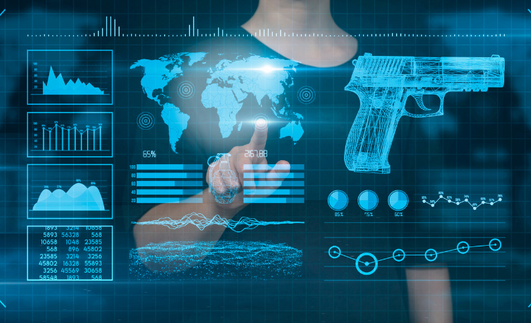 A graphic depicting AI in the criminal justice system