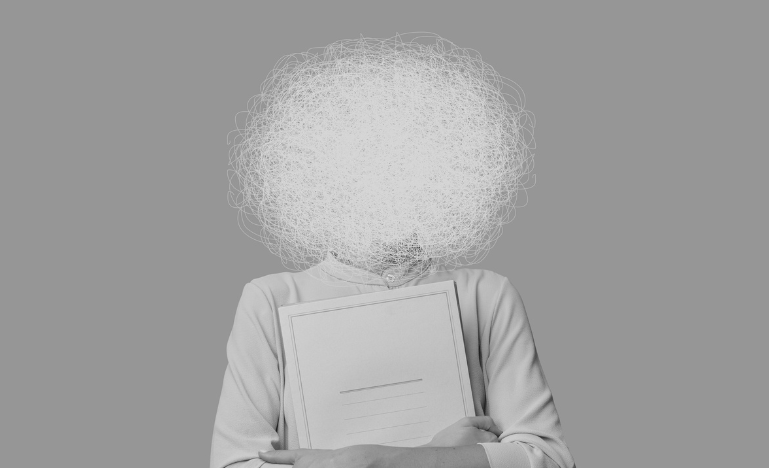 A concept illustrating the brain fog menopause can cause