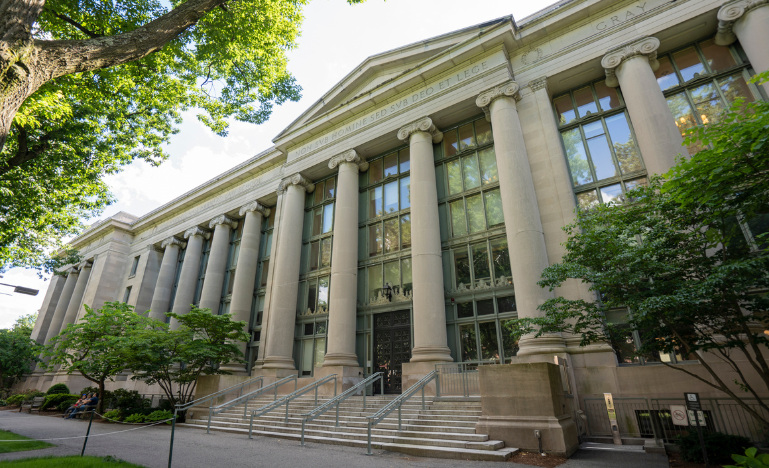 Langdell Hall, the largest building at Harvard Law School