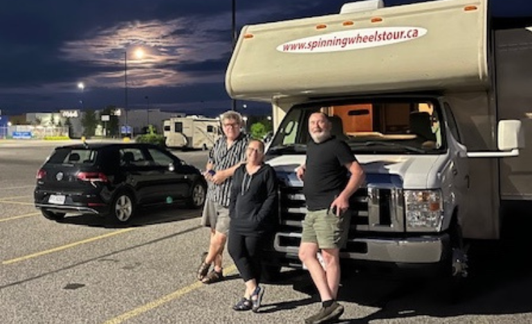 Darlene Richards-Loghrin and the RV she drove across the country