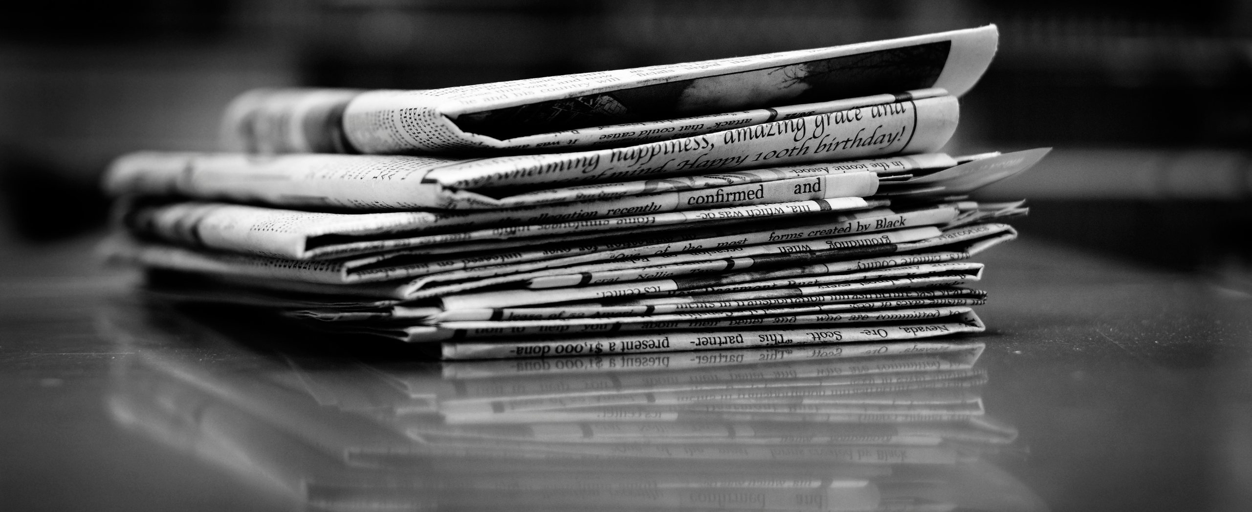 Stacks of newspapers 