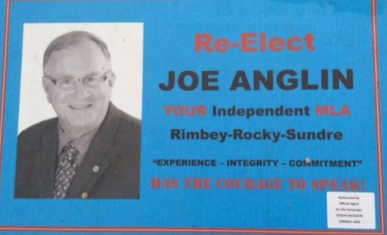 Joe Anglin's 2015 election campaign sign