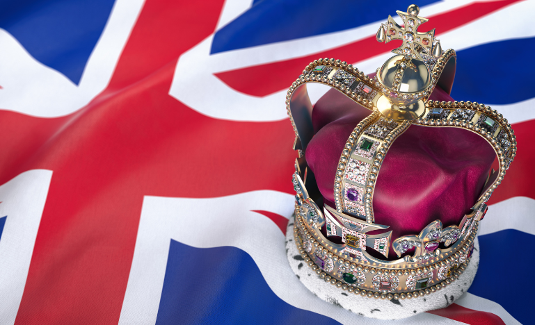 Royal crown on the British flag