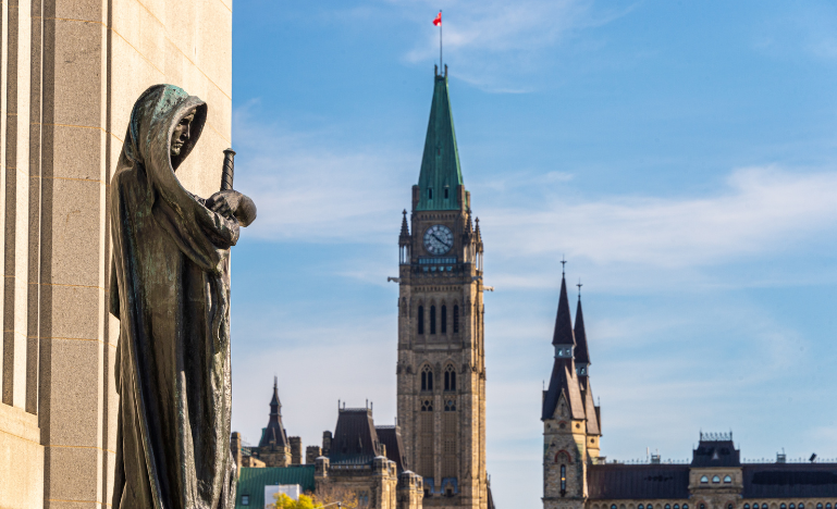 Parliament Hill viewed from the Supreme Court of Canada