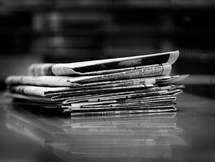Stacks of newspapers 