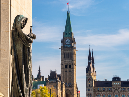Parliament Hill viewed from the Supreme Court of Canada
